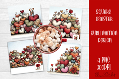 Valentines Day square coasters |love funny sublimation Product Image 1