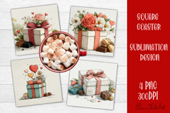 Valentines Day square coasters |love funny sublimation Product Image 1