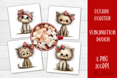 Valentines Day square coasters |love funny sublimation Product Image 1