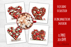Valentines Day square coasters |love funny sublimation Product Image 1