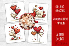 Valentines Day square coasters |love funny sublimation Product Image 1