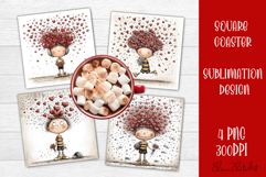 Valentines Day square coasters |love funny sublimation Product Image 1