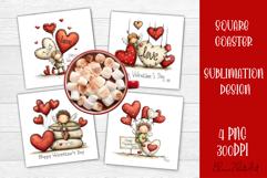 Valentines Day square coasters |love funny sublimation Product Image 1