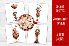Valentines Day square coasters |love funny sublimation Product Image 1