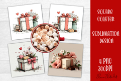 Valentines Day square coasters |love funny sublimation Product Image 1