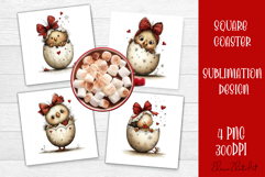 Valentines Day square coasters |love funny sublimation Product Image 1