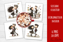 Valentines Day square coasters |love funny sublimation Product Image 1