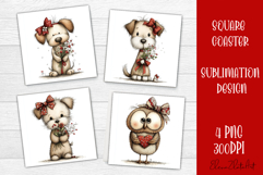 Valentines Day square coasters |love funny sublimation Product Image 1