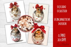 Valentines Day square coasters |love funny sublimation Product Image 1