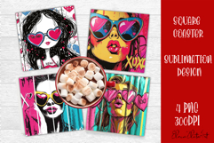 Cute girl valentines Coaster Design, heart Coaster Product Image 1