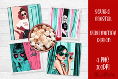 Cute girl valentines Coaster Design, heart Coaster Product Image 1