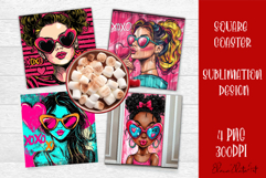 Cute girl valentines Coaster Design, heart Coaster Product Image 1