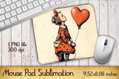 Valentines Day Mouse Pad | Heart Balloons Mousepad Product Image 1