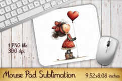 Valentines Day Mouse Pad | Heart Balloons Mousepad Product Image 1