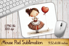 Valentines Day Mouse Pad | Heart Balloons Mousepad Product Image 1