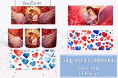 Valentine Mug Sublimation | couple in love with angel wings Product Image 1