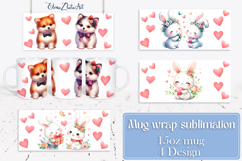 Valentines day Mug wrap sublimation| Hearts Png Product Image 1