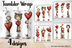 Valentine Day Tumbler Wrap, Sublimation Product Image 1