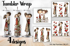 Valentine Day Tumbler Wrap, Sublimation Product Image 1