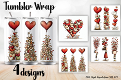 Valentine Day Tumbler Wrap, Sublimation Product Image 1