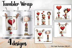Valentine Day Tumbler Wrap, Sublimation Product Image 1