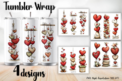 Valentine Day Tumbler Wrap, Sublimation Product Image 1