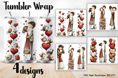 Valentine Day Tumbler Wrap, Sublimation Product Image 1