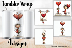 Valentine Day Tumbler Wrap, Sublimation Product Image 1