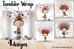 Valentine Day Tumbler Wrap, Sublimation Product Image 1