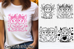 Cute Valentine’s highland cow SVG design | Valentine’s SVG Product Image 1