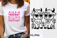 Cute Valentine’s highland cow SVG design | Valentine’s SVG Product Image 1