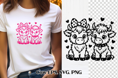 Cute Valentine’s highland cow SVG design | Valentine’s SVG Product Image 1