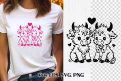 Cute Valentine’s highland cow SVG design | Valentine’s SVG Product Image 1