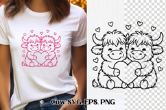 Cute Valentine’s highland cow SVG design | Valentine’s SVG Product Image 1