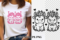 Cute Valentine’s highland cow SVG design | Valentine’s SVG Product Image 1