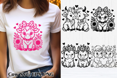 Cute Valentine’s highland cow SVG design | Valentine’s SVG Product Image 1