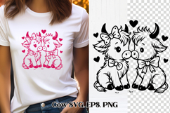 Cute Valentine’s highland cow SVG design | Valentine’s SVG Product Image 1