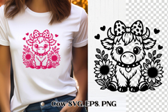 Cute Valentine’s highland cow SVG design | Valentine’s SVG Product Image 1