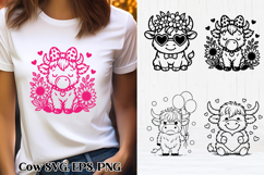 Cute Valentine’s highland cow SVG design | Valentine’s SVG Product Image 1