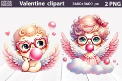 Retro Cupid Clipart | Cupid Blowing Bubble Sublimation Product Image 1