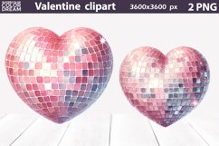 Disco Valentine Heart Clipart | Coquette Pink Heart Product Image 1