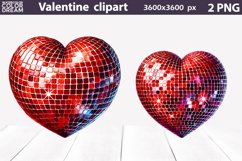 Disco Valentine Heart Clipart | Coquette Pink Heart Product Image 1