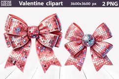 Disco Pink Bow Clipart | Valentine Bow Clipart Product Image 1