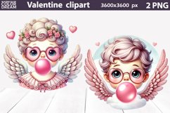 Retro Cupid Clipart | Cupid Blowing Bubble Sublimation Product Image 1