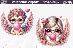Retro Cupid Clipart | Cupid Blowing Bubble Sublimation Product Image 1