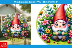 Garden Gnome wind spinner sublimation Gnome with garden tool Product Image 1
