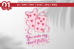 You Make My Heart Flutter Valentine Quotes SVG Design Product Image 1