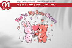 You're My Sweetheart Valentine Quotes SVG Design Product Image 1