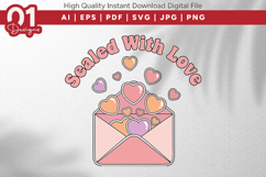 Sealed With Love Valentine Quotes SVG Design Product Image 1