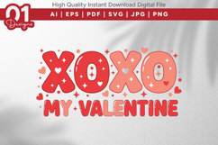 XOXO My Valentine Valentine Quotes SVG Design Product Image 1